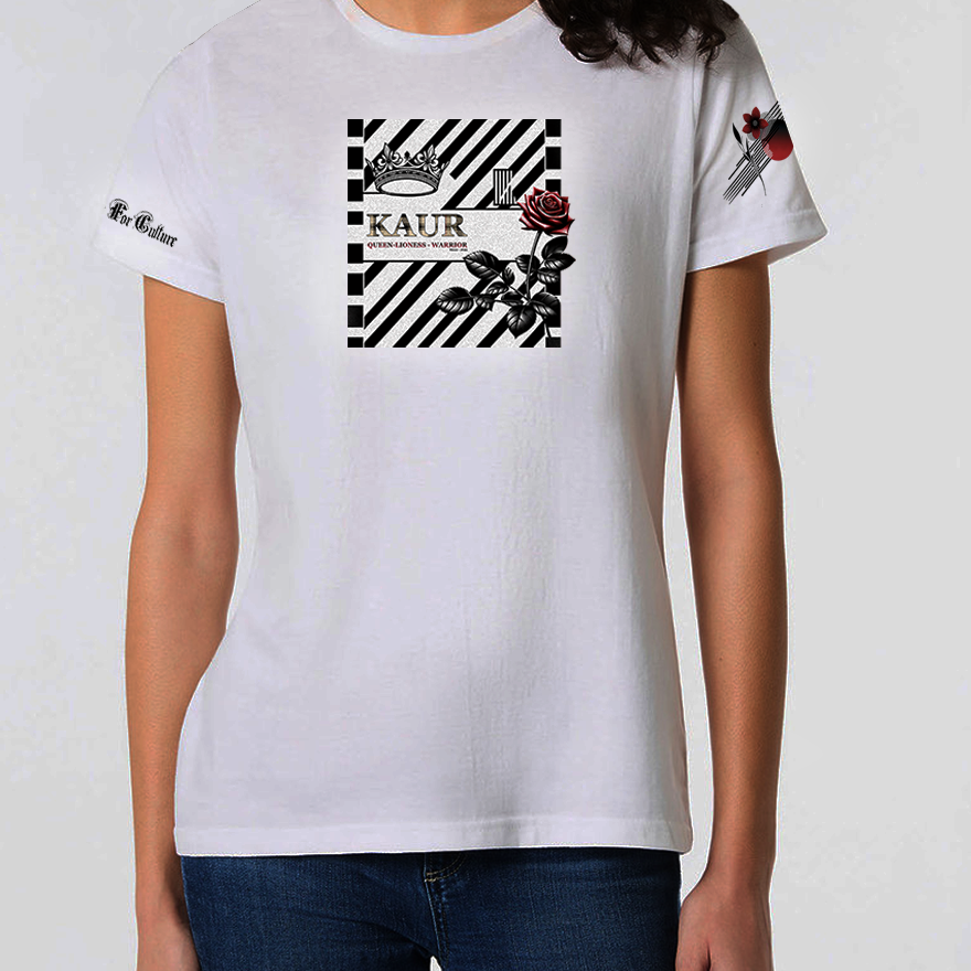 Born to Rule: KAUR T-Shirt - Queen, Lioness, Warrior Since 1699 White Color