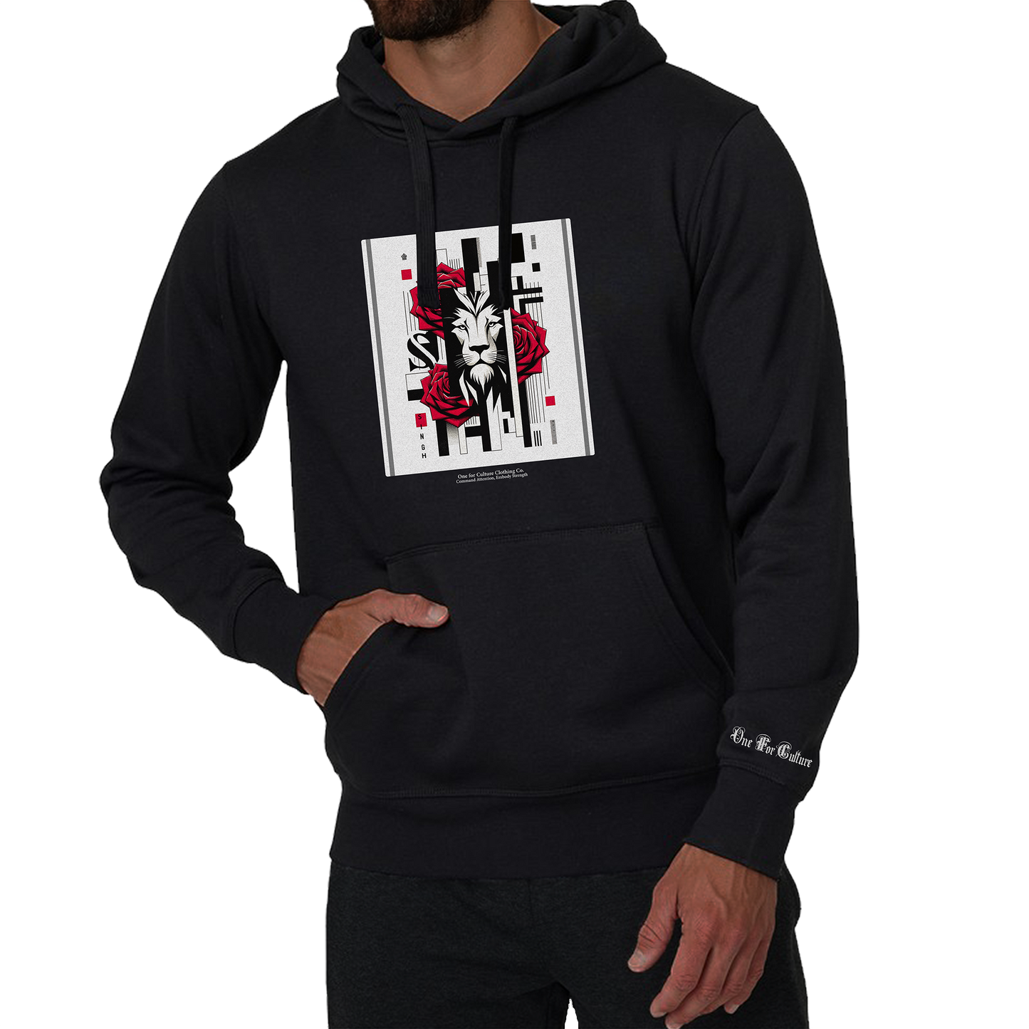 Lionheart's Gaze: Singh Pullover Fleece Hoodie  - Command Attention, Embody Strength