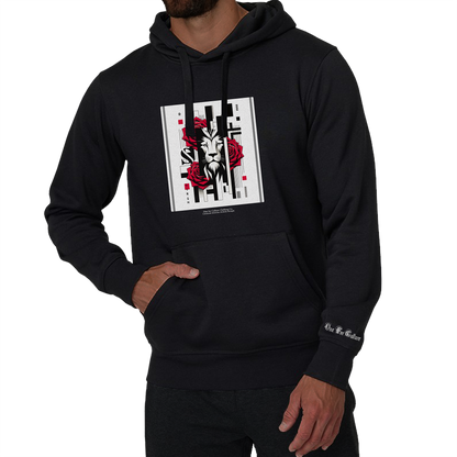 Lionheart's Gaze: Singh Pullover Fleece Hoodie  - Command Attention, Embody Strength