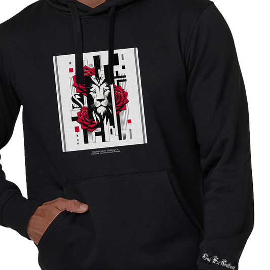 Lionheart's Gaze: Singh Pullover Fleece Hoodie  - Command Attention, Embody Strength