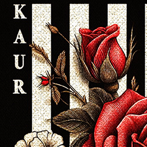 Striped Elegance, Floral Fury: KAUR COURAGE T-Shirt